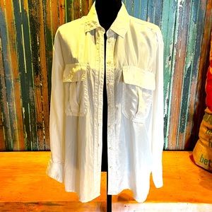 Banana Republic; NWT; 100% silk blouse; off white; size M